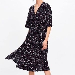 ZARA Polka Dot Wrap Dress
